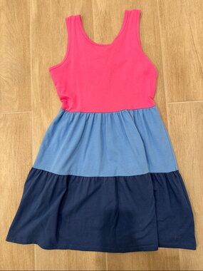 Vineyard Vines Pink & Blue Tiered Tank Dress